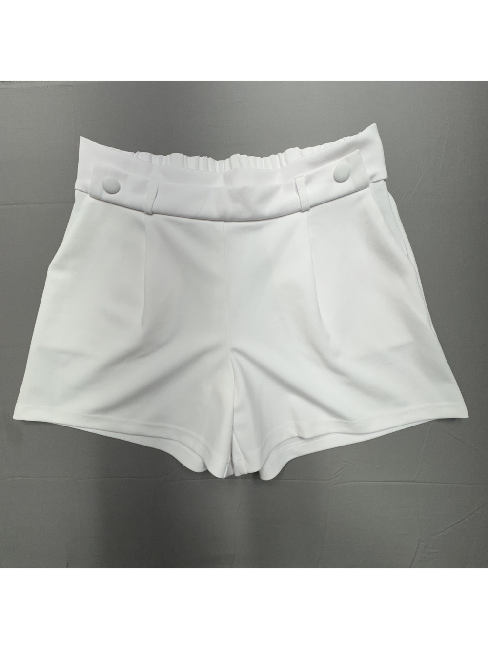 Versona Womens Pleated High Waist Polyester Shorts Size L White Dressy Summer